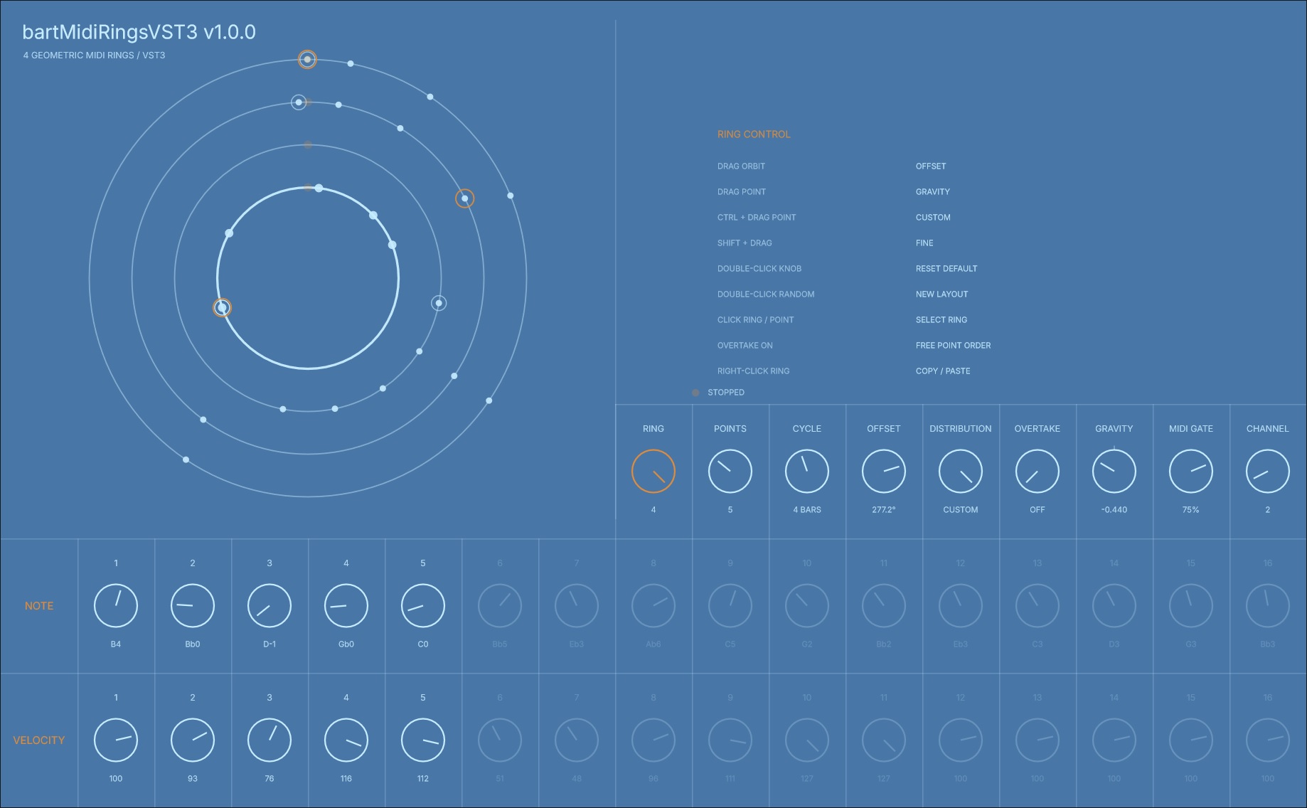 bartMidiRingsVST3 plugin interface