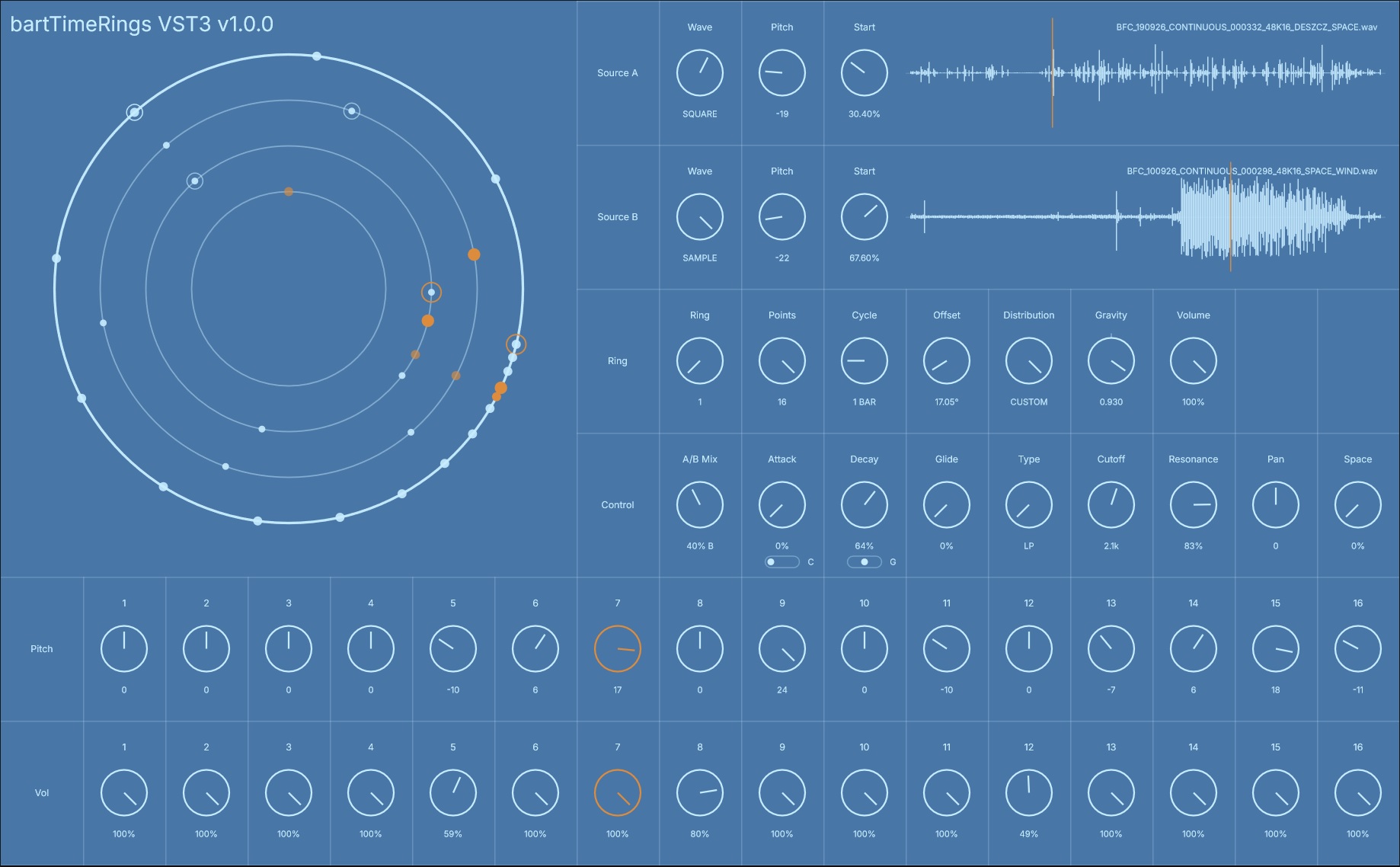 bartTimeRingsVST3 plugin interface
